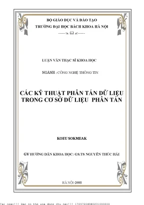 Cá kỹ thuật phân tán dữ liệu trong ơ sở dữ liệu phân tán