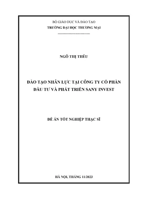 Đào tạo nhân lực tại công ty cổ phần đầu tư và phát triển sany invest