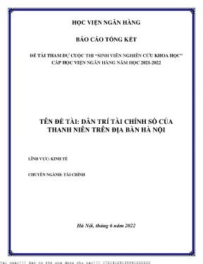 Trình độ dân trí tài chính số của thanh niên