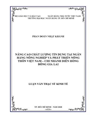 Nâng cao chất lượng tín dụng tại ngân hàng nông nghiệp và phát triển nông thôn việt nam chi nhánh diên hồng đông gia lai