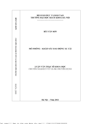 Mô phỏng khảo sát dao động xe tải