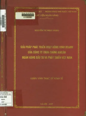 Giải pháp phát triển hoạt động kinh doanh của công ty tnhh chứng khoán ngân hàng đầu tư và phát triển việt nam
