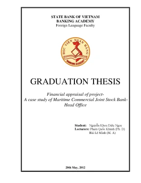 Financial appraisal of project a case study of maritime comercial joint stock bank head office graduation thesis