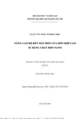Nâng ao độ bền mài mòn ủa hỗn hợp ao su bằng hất độn nano