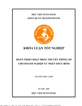 Hoàn thiện hoạt động truyền thông số cho doanh nghiệp tư nhân thuy bình