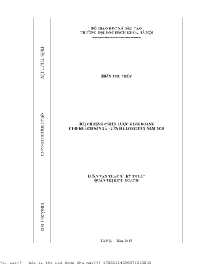 Hoạh định chiến lược kinh doanh cho khách sạn sài gòn hạ long đến năm 2020