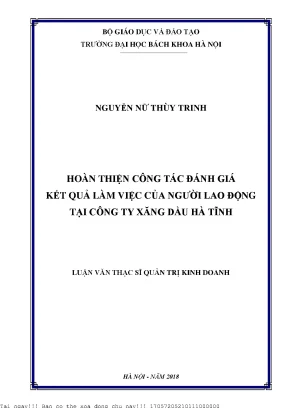 Hoàn thiện ông tác đánh giá kết quả làm việc của người lao động tịa công ty xăng dầu hà tĩnh
