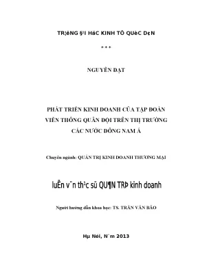 Phát triển kinh doanh của tập đoàn viễn thông quân đội trên thị trường các nước đông nam á