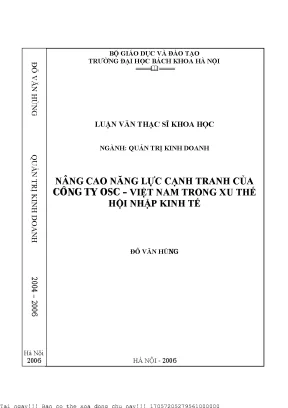 Nâng ao năng lực cạnh tranh của công ty osc việt nam trong xu thế hội nhập kinh tế