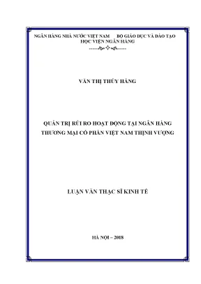 Quản trị rủi ro hoạt động tại ngân hàng thương mại cổ phần việt nam thịnh vượng