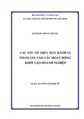 Các yếu tố thúc đẩy hành vi tham gia vào các hoạt động khởi tạo doanh nghiệp