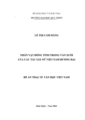 Nhân vật đồng tính trong văn xuôi của các tác giả nữ việt nam đương đại