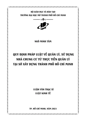 Quy định pháp luật về quản lý sử dụng nhà chung cư từ thực tiễn quản lý tại sở xây dựng thành phố hồ chí minh