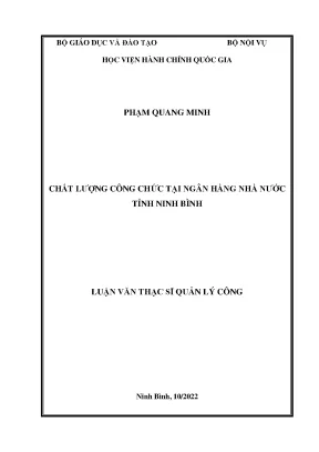 Chất lƣợng công chức tại ngân hàng nhà nƣớc tỉnh ninh bình