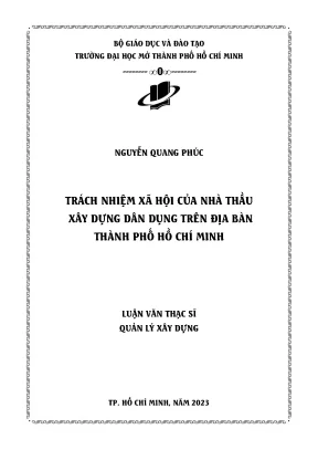 Trách nhiệm xã hội của nhà thầu xây dựng dân dụng trên địa bàn thành phố hồ chí minh