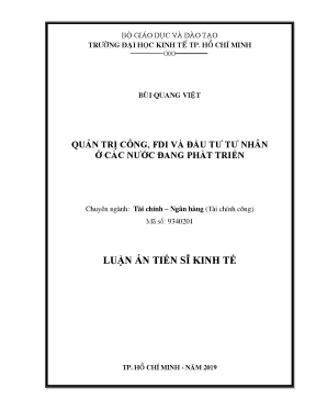 Luận án tiến sĩ kinh tế quản trị công fdi và đầu tư tư nhân ở các nước đang phát triển