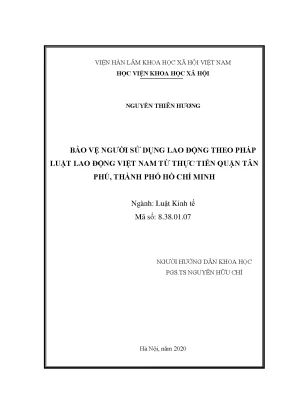 Bảo vệ người sử dụng lao động theo pháp luật lao động việt nam từ thực tiễn quận tân phú thành phố hồ chí minh