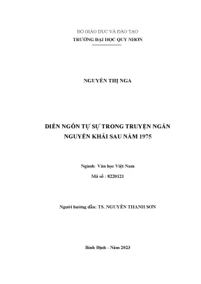 Diễn ngôn tự sự trong truyện ngắn nguyễn khải sau năm 1975