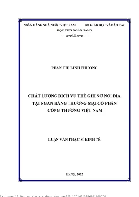 Chất lượng dịch vụ thẻ ghi nợ nội địa tại ngân hàng thương mại cổ phần công thương việt nam