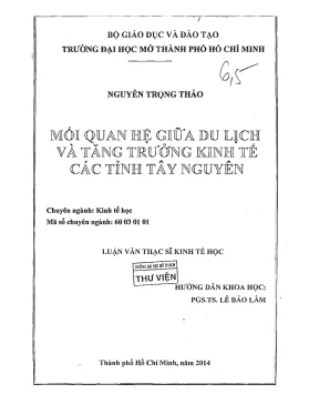 Mối quan hệ giữa du lịch và tăng trưởng kinh tế các tỉnh tây nguyên mối quan hệ giữa du lịch và tăng trưởng kinh tế các tỉnh tây nguyên