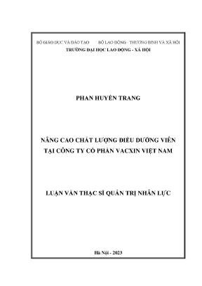 Nâng cao chất lượng điều dưỡng viên tại công ty cổ phần vacxin việt nam