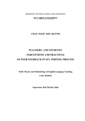 Teachers and students perceptions and practices of peer feedback in efl writing process