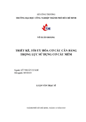 Thiết kế tối ưu hóa cơ cấu cân bằng trọng lực sử dụng cơ cấu mềm