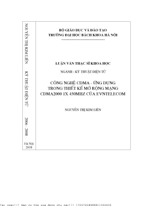 Công nghệ cdma ứng dụng trong thiết kế mở rộng mạng cdma 2000 1x 450mhz ủa evntelecom