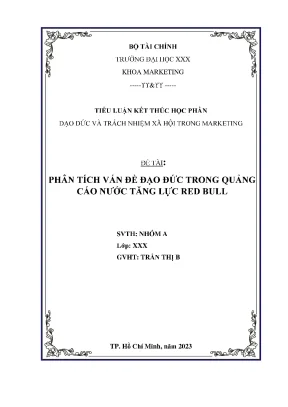 Ứng dụng ai trong marketing phân tích vấn đề đạo đức trong quảng cáo nước tăng lực red bull