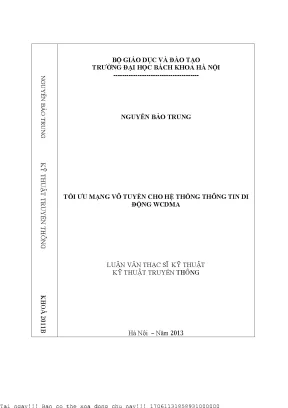 Tối ưu mạng vô tuyến ho hệ thống thông tin di động wcdma