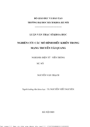 Nghiên ứu các mô hình điều khiển trong mạng truyền tải quang