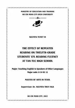 The effect of repeated reading on twelfth grade students efl reading fluency at tan tuc high school