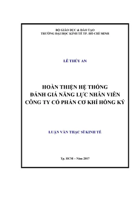 Hoàn thiện hệ thống đánh giá năng lực nhân viên tại công ty cổ phần cơ khí hồng ký
