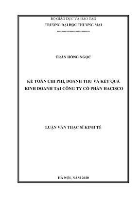 Kế toán chi phí doanh thu và kết quả kinh doanh tại công ty cổ phần hacisco