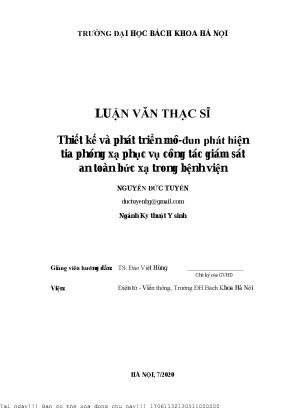 Thiết kế và phát triển mô đun phát hiện tia phóng xạ phụ vụ ông tá giám sát an toàn bứ xạ trong bệnh viện