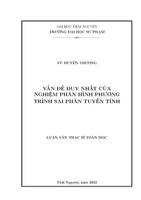 Vấn đề duy nhất của nghiệm phương trình sai phân tuyến tính