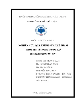 Nghiên cứu quá trình sấy chế phẩm protein từ rong nước lợ chaetomorpha