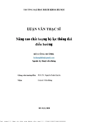 Nâng ao hất lượng bộ lọ thông dải điều hưởng