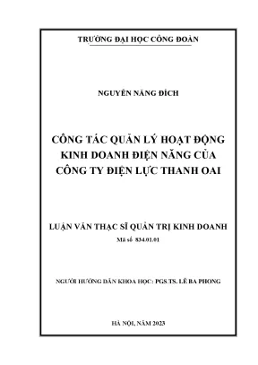 Công tác quản lý hoạt động kinh doanh điện năng của công ty điện lực thanh oai