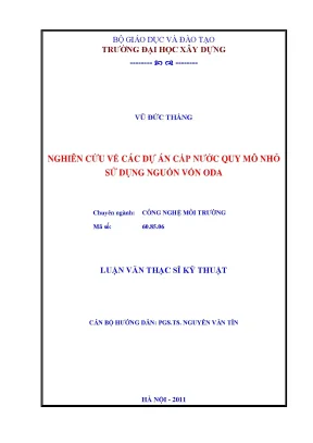 Nghiên cứu về các dự án cấp nước quy mô nhỏ sử dụng nguồn vốn oda