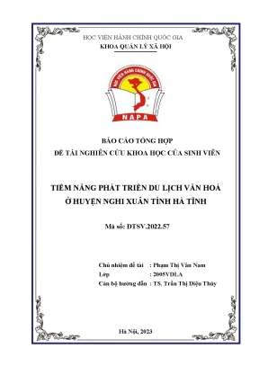 Đề tài tiềm năng phát triển du lịch văn hoá của huyện nghi xuân
