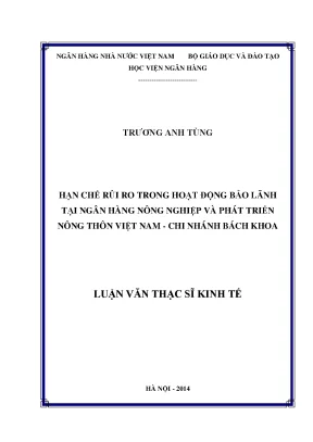Hạn chế rủi ro trong hoạt động bảo lãnh tại ngân hàng nông nghiệp và phát triển nông thôn việt nam