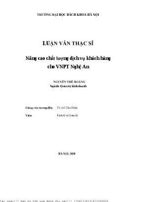 Nâng ao hất lượng dịh vụ kháh hàng ho vnpt nghệ an