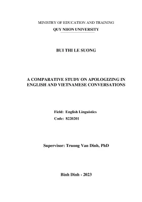 A comparative study on apologizing in english and vietnamese conversations