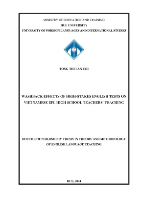 Washback effects of highstakes english tests on vietnamese efl high school teachers teaching
