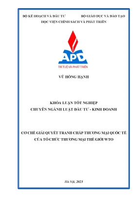 Cơ chế giải quyết tranh chấp thương mại quốc tế của tổ chức thương mại thế giới wto