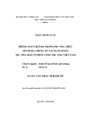 Phòng ngừa rủi ro trong phương thức tín dụng chứng từ tại ngân hàng thương mại cổ phần công thương việt nam