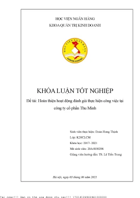 Hoàn thiện hoạt động đánh giá thực hiện công việc tại công ty cổ phần thu minh