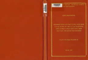 Giải pháp nâng cao chất lượng thẩm định các dự án đầu tư cho vay tại ngân hàng nông nghiệp và phát triển nông thôn việt nam chi nhánh tỉnh ninh bình