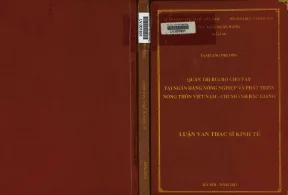 Quản trị rủi ro cho vay tại ngân hàng nông nghiệp và phát triển nông thôn việt nam chi nhánh bắc giang